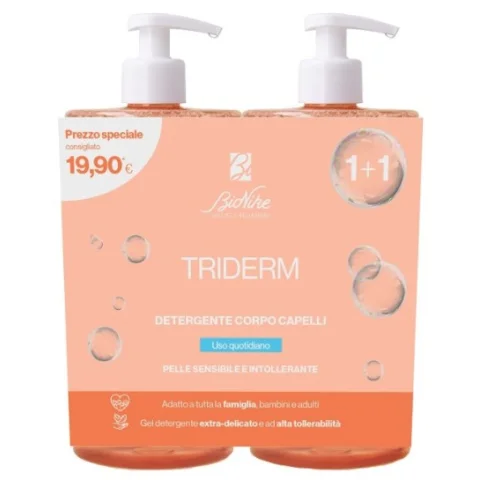 Triderm Detergente Corpo e Capelli Uso Quotidiano Pelle Sensibile e Intollerante Bipacco 2x750ml Triderm Detergente Corpo e Capelli Uso Quotidiano Pelle Sensibile e Intollerante Bipacco 2x750ml