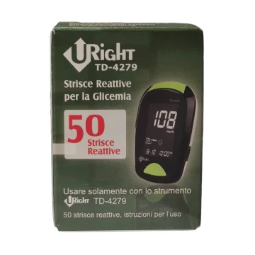 U-right Td 4279 50 Strisce Reattive per la Misurazione della Glicemia