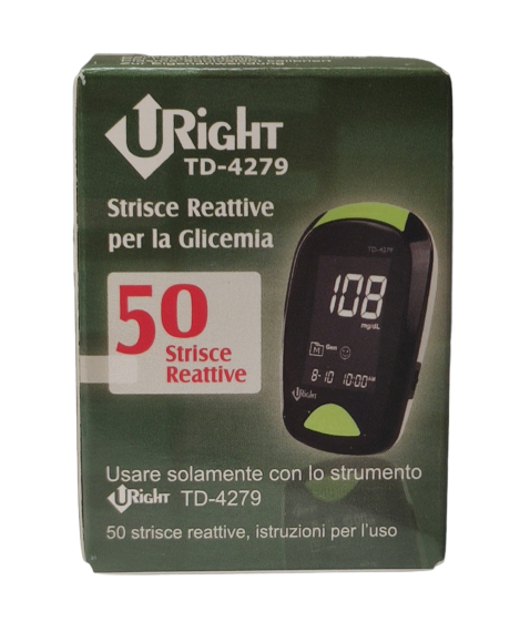 U-right Td 4279 50 Strisce Reattive per la Misurazione della Glicemia