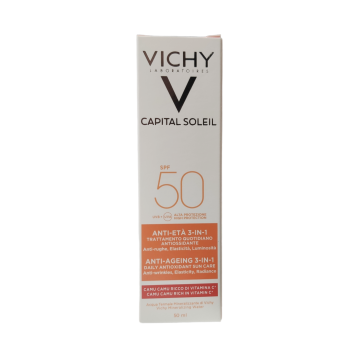 Vichy Capital Soleil Trattamento Anti-Età 3 in 1 Viso Protezione Molto Alta SPF50 50 ml