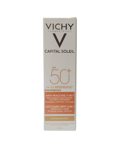 Vichy Capital Soleil Trattamento Anti-Macchie 3 in 1 Viso Protezione Molto Alta SPF50+ 50 ml