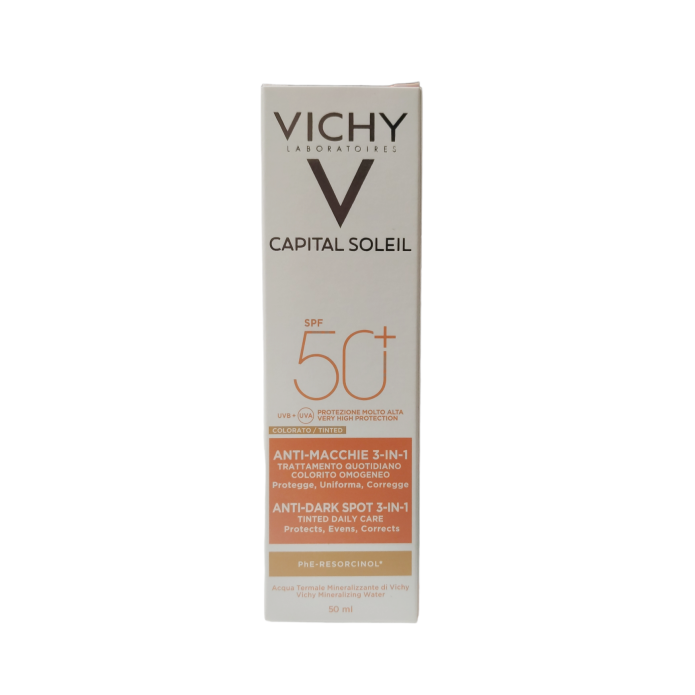 Vichy Capital Soleil Trattamento Anti-Macchie 3 in 1 Viso Protezione Molto Alta SPF50+ 50 ml