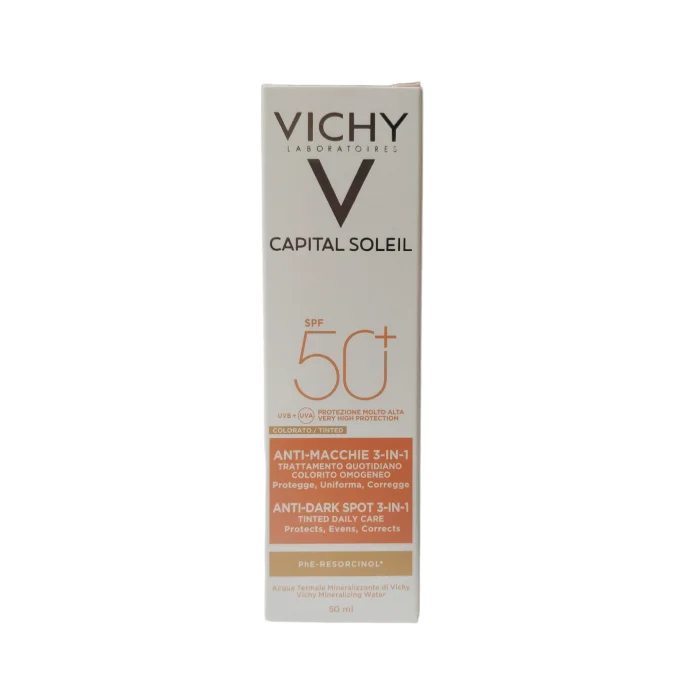 Vichy Capital Soleil Trattamento Anti-Macchie 3 in 1 Viso Protezione Molto Alta SPF50+ 50 ml