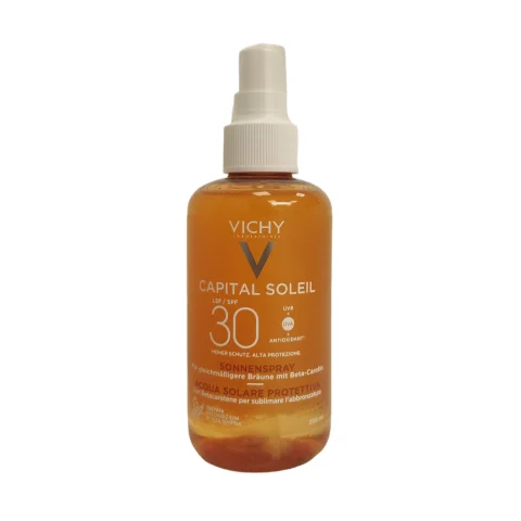 Vichy Capital Soleil Acqua Solare Protettiva Viso Corpo SPF30 200 ml - Sublima l'Abbronzatura