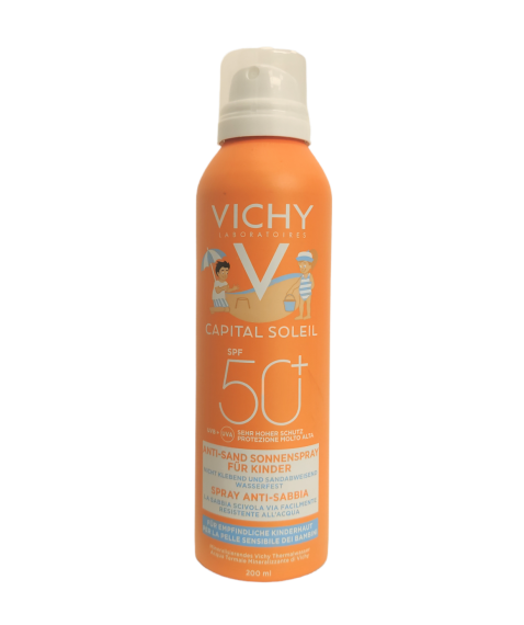 Vichy Capital Soleil Spray Anti-Sabbia Bambini Viso Corpo SPF50+ 200 ml