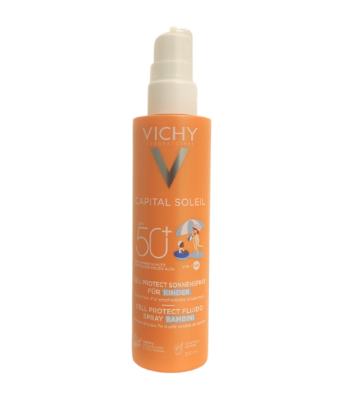 Vichy Capital Soleil Spray Fluido Cell Protect Viso Corpo Bambini SPF50+ 200 ml