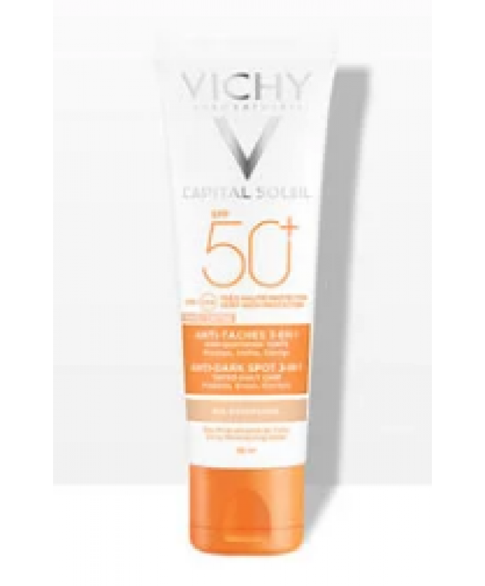 Vichy Idéal Soleil Trattamento Anti-Macchie Colorato 3 in 1 Spf 50+ 50 ml - Protezione molto alta