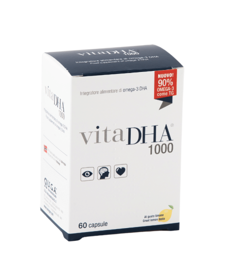  Vitadha 1000 60 Capsule - Integratore di Omega-3 DHA per le funzioni visiva e cerebrale