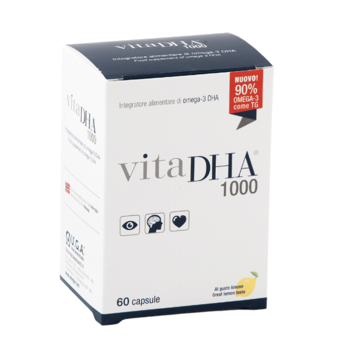  Vitadha 1000 60 Capsule - Integratore di Omega-3 DHA per le funzioni visiva e cerebrale