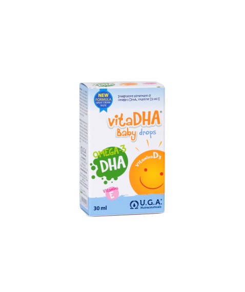 VitaDHA Baby Drops per Bambini da 0 a 2 Anni 30 ml - Integratore di Omega-3 DHA Vitamine D3 ed E