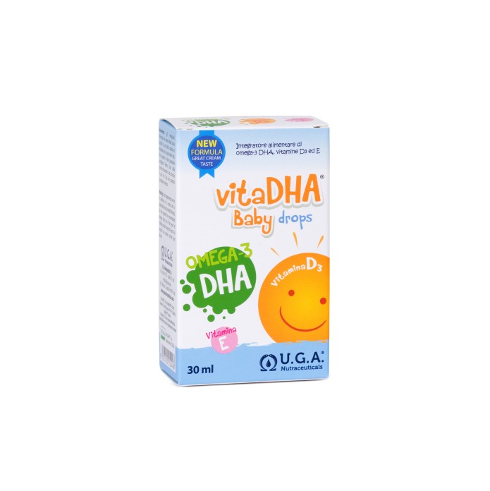 VitaDHA Baby Drops per Bambini da 0 a 2 Anni 30 ml - Integratore di Omega-3 DHA Vitamine D3 ed E