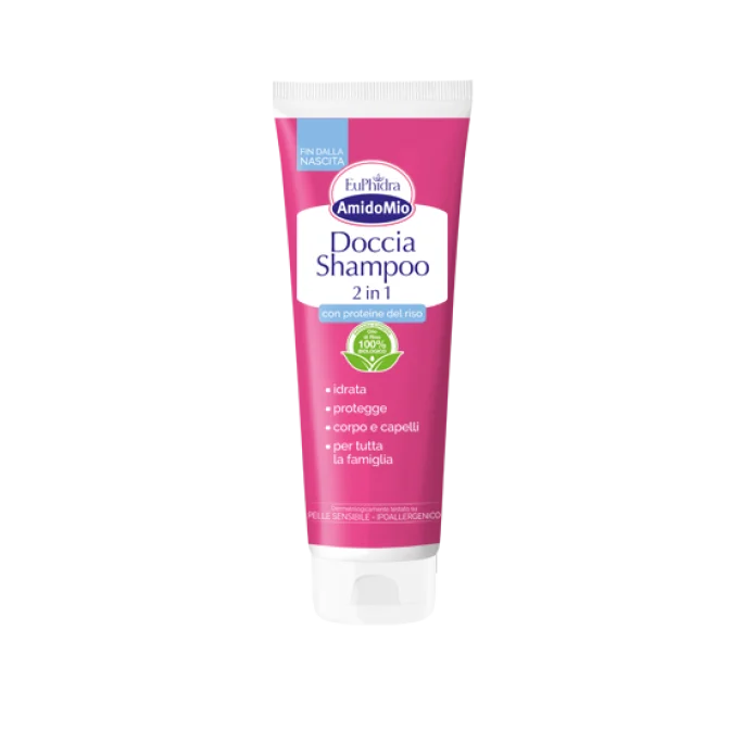 Euphidra Amidomio Doccia Shampoo 2 in 1 - Per la pelle sensibile del bambino e di tutta la famiglia