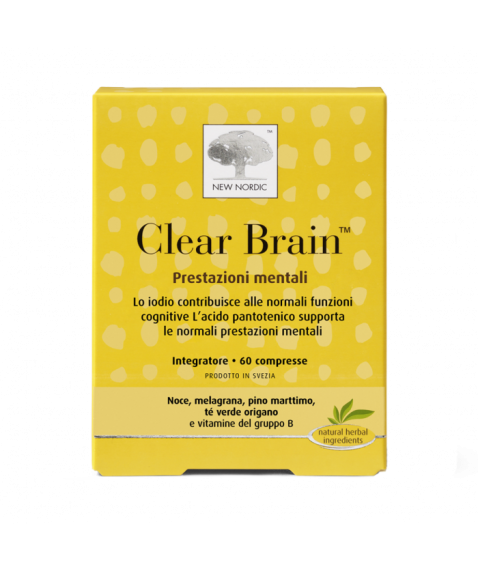 Clear Brain 60 Compresse - Integratore alimentare che supporta le funzioni cognitive