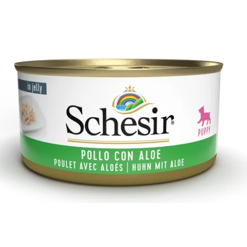 SCHESIR CANE JELLY PUPPY POLLO ALOE 150GR (lattina)