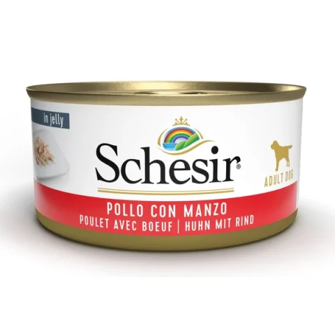 SCHESIR CANE JELLY POLLO MANZO 150GR (lattina)