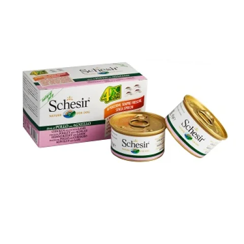 SCHESIR CANE JELLY POLLO AGNELLO 4x85GR (lattina) MULTIPACK