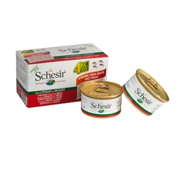 SCHESIR CANE JELLY POLLO MANZO 4x85GR (lattina) MULTIPACK