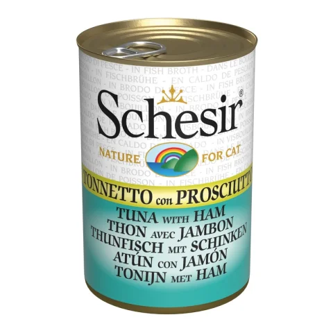 SCHESIR GATTO BRODO DI COTTURA TONNETTO PROSCIUTTO 140GR (lattina)