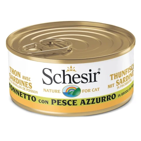 SCHESIR GATTO BRODO DI COTTURA TONNETTO PESCE AZZURRO 70GR (lattina)
