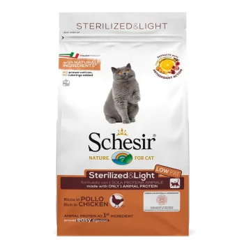 SCHESIR GATTO STERILIZED LIGHT LOW FAT POLLO 400GR