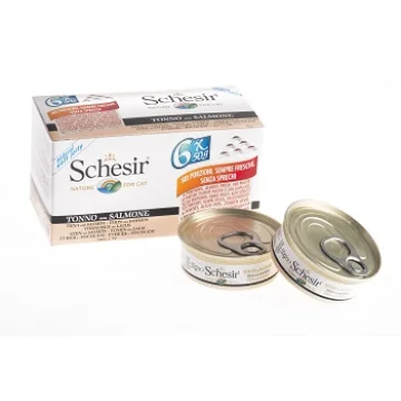 SCHESIR GATTO JELLY TONNO SALMONE 6x50GR (lattina) MULTIPACK