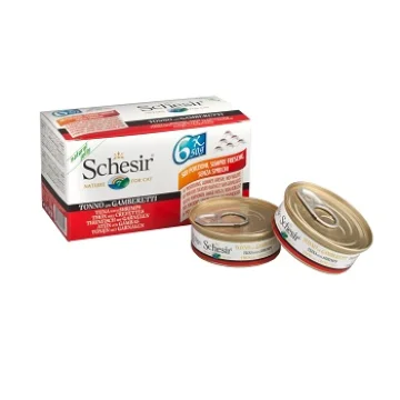SCHESIR GATTO JELLY TONNETTO GAMBERETTI 6x50GR (lattina) MULTIPACK