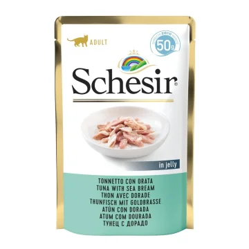 SCHESIR GATTO FILETTI JELLY TONNETTO ORATA 50GR (bustina)