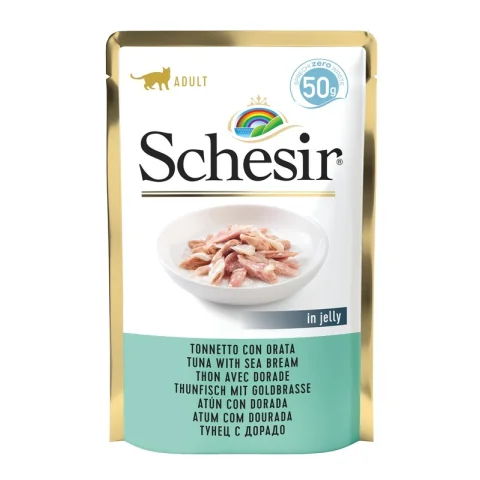 SCHESIR GATTO FILETTI JELLY TONNETTO ORATA 50GR (bustina)