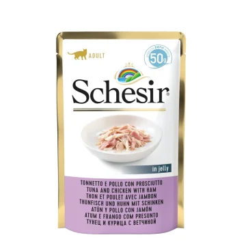 SCHESIR GATTO FILETTI JELLY TONNO POLLO PROSCIUTTO 50GR (bustina)