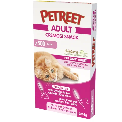 PETREET GATTO ADULT A500 CREMOSI SNACK TONNO 14GR