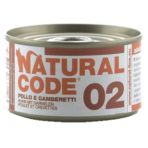 NATURAL CODE GATTO 02 POLLO GAMBERETTI 85GR (lattina)