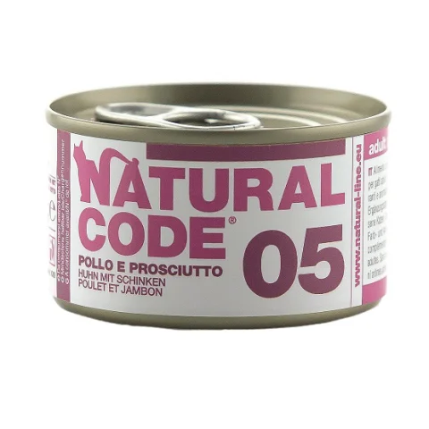 NATURAL CODE GATTO 05 POLLO PROSCIUTTO 85GR (lattina)