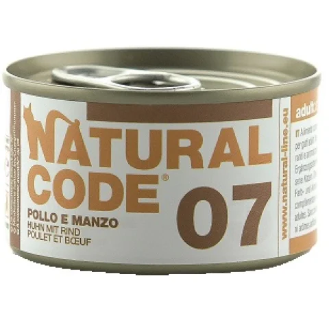 NATURAL CODE GATTO 07 POLLO MANZO 85GR (lattina)