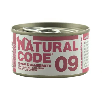 NATURAL CODE GATTO 09 TONNO GAMBERETTI 85GR (lattina)