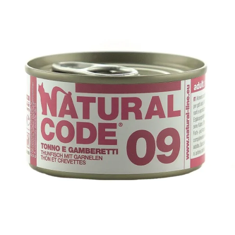 NATURAL CODE GATTO 09 TONNO GAMBERETTI 85GR (lattina)