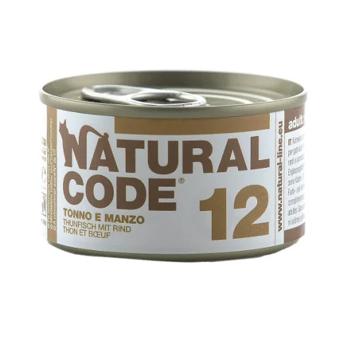 NATURAL CODE GATTO 12 TONNO MANZO 85GR (lattina) NATURAL CODE GATTO 12 TONNO MANZO 85GR (lattina)