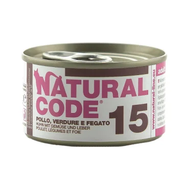 NATURAL CODE GATTO 15 POLLO VERDURE FEGATO 85GR (lattina)