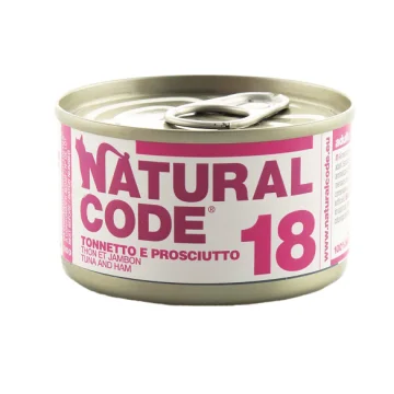 NATURAL CODE GATTO 18 SGOMBRO PROSCIUTTO 85GR (lattina)