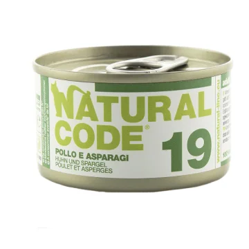 NATURAL CODE GATTO 19 POLLO ASPARAGI RISO 85GR (lattina)