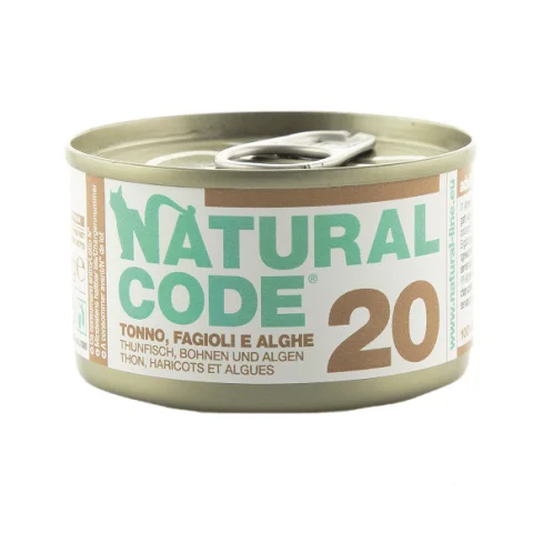 NATURAL CODE GATTO 20 TONNO FAGIOLI ALGHE RISO 85GR (lattina)