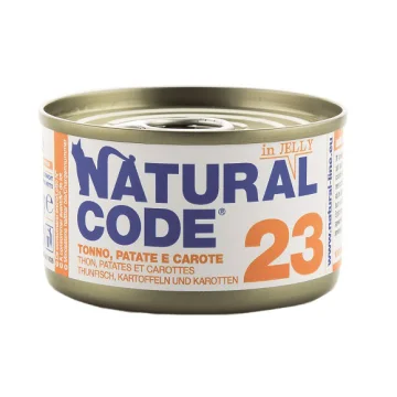 NATURAL CODE GATTO 23 JELLY TONNO PATATE CAROTE 85GR (lattina)