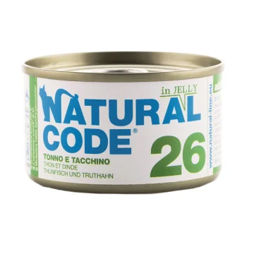 NATURAL CODE GATTO 26 JELLY TONNO TACCHINO 85GR (lattina)