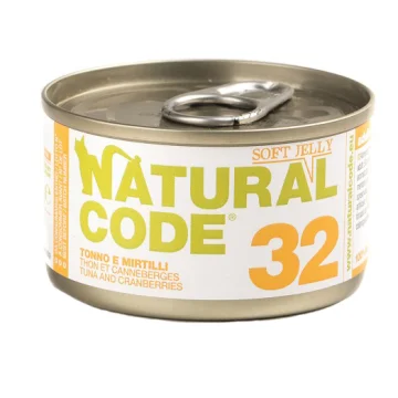 NATURAL CODE GATTO 32 JELLY TONNO AMARANTO MIRTILLO 85GR (lattina)