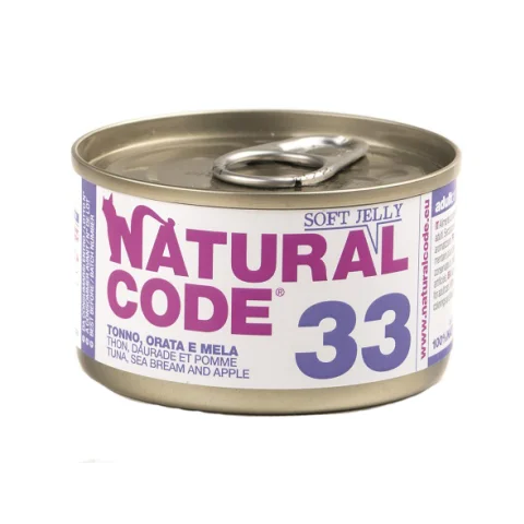 NATURAL CODE GATTO 33 JELLY TONNO ORATA MELA 85GR (lattina) NATURAL CODE GATTO 33 JELLY TONNO ORATA MELA 85GR (lattina)