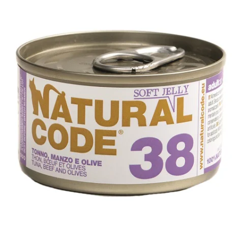 NATURAL CODE GATTO 38 TONNO MANZO OLIVE 85GR (lattina)