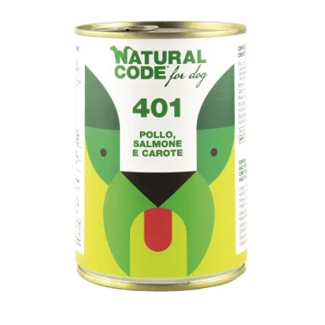 NATURAL CODE CANE 401 POLLO SALMONE CAROTE 400GR (lattina)