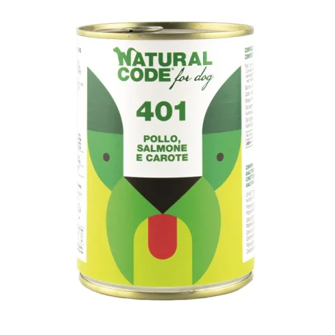 NATURAL CODE CANE 401 POLLO SALMONE CAROTE 400GR (lattina)