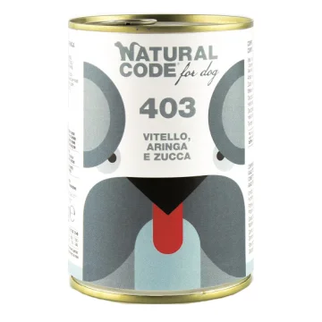 NATURAL CODE CANE 403 VITELLO ARINGA ZUCCA 400GR (lattina)