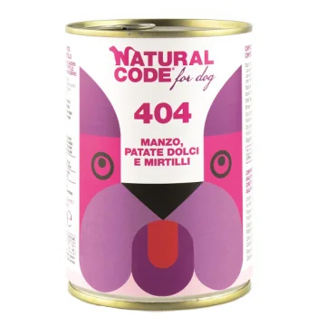 NATURAL CODE CANE 404 MANZO PATATE MIRTILLO 400GR (lattina)