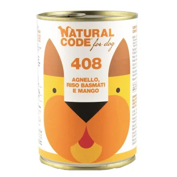 NATURAL CODE CANE 408 AGNELLO RISO BASMATI MANGO 400GR (lattina)